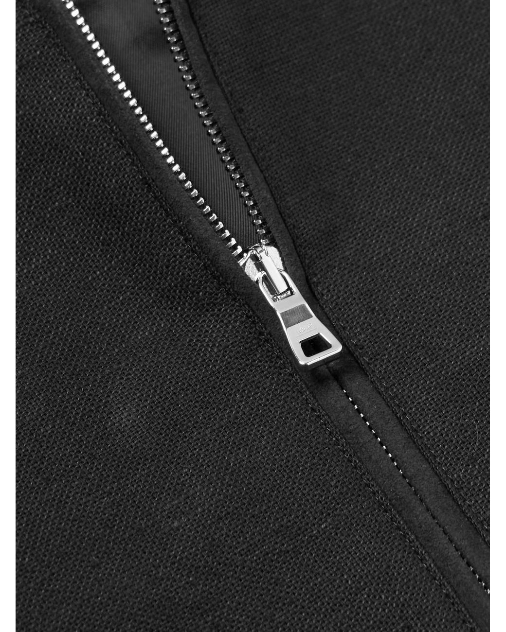 Mr P. Black Linen And Cotton-Blend Bomber Jacket for men