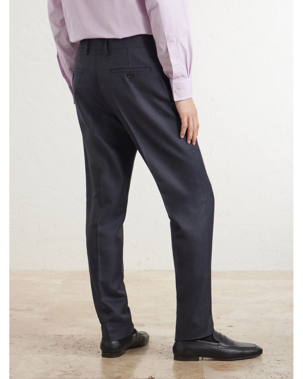 Lardini Blue Straight-Leg Wool Suit Trousers for men