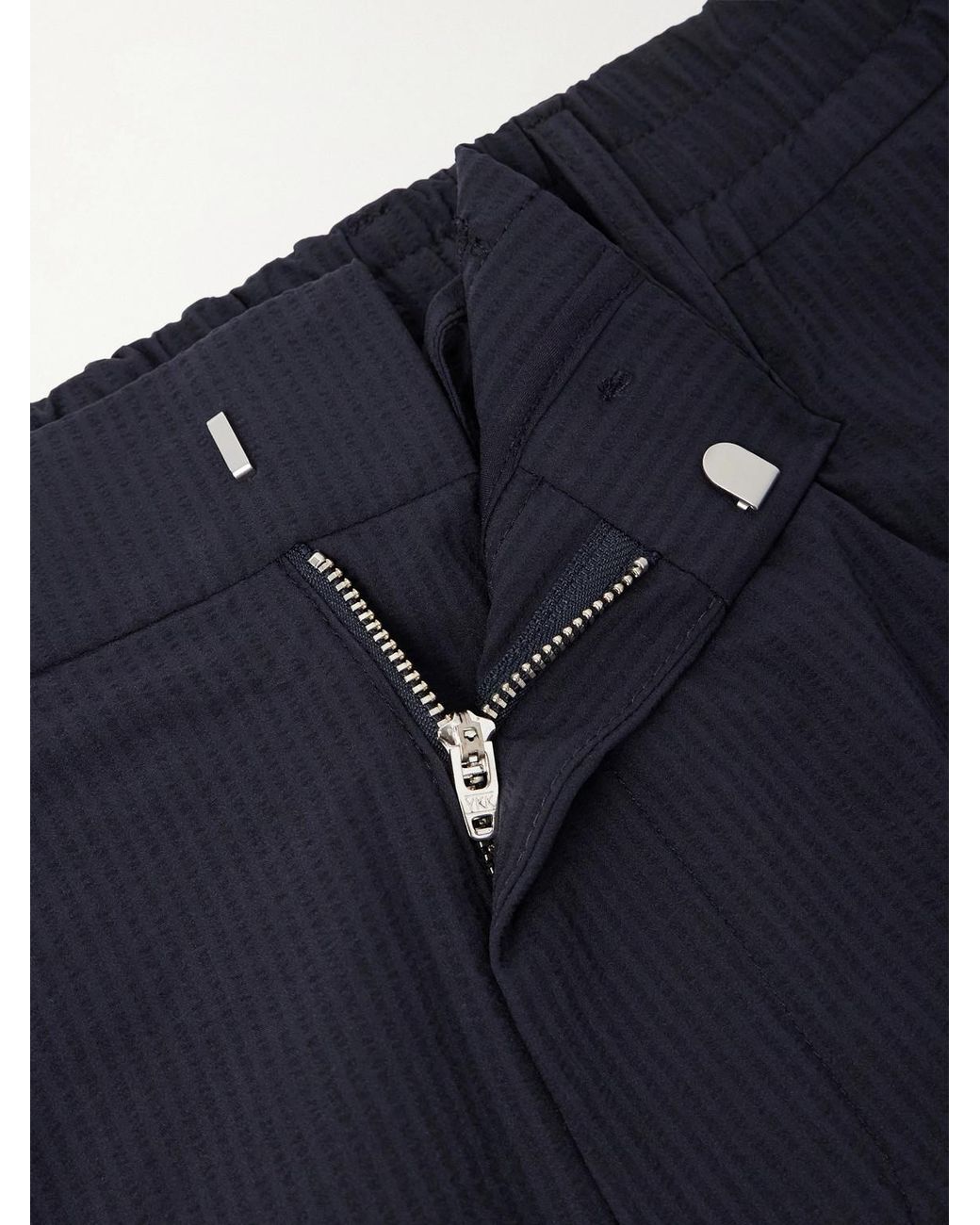 NN07 Blue Billie Straight-Leg Striped Seersucker Shorts for men
