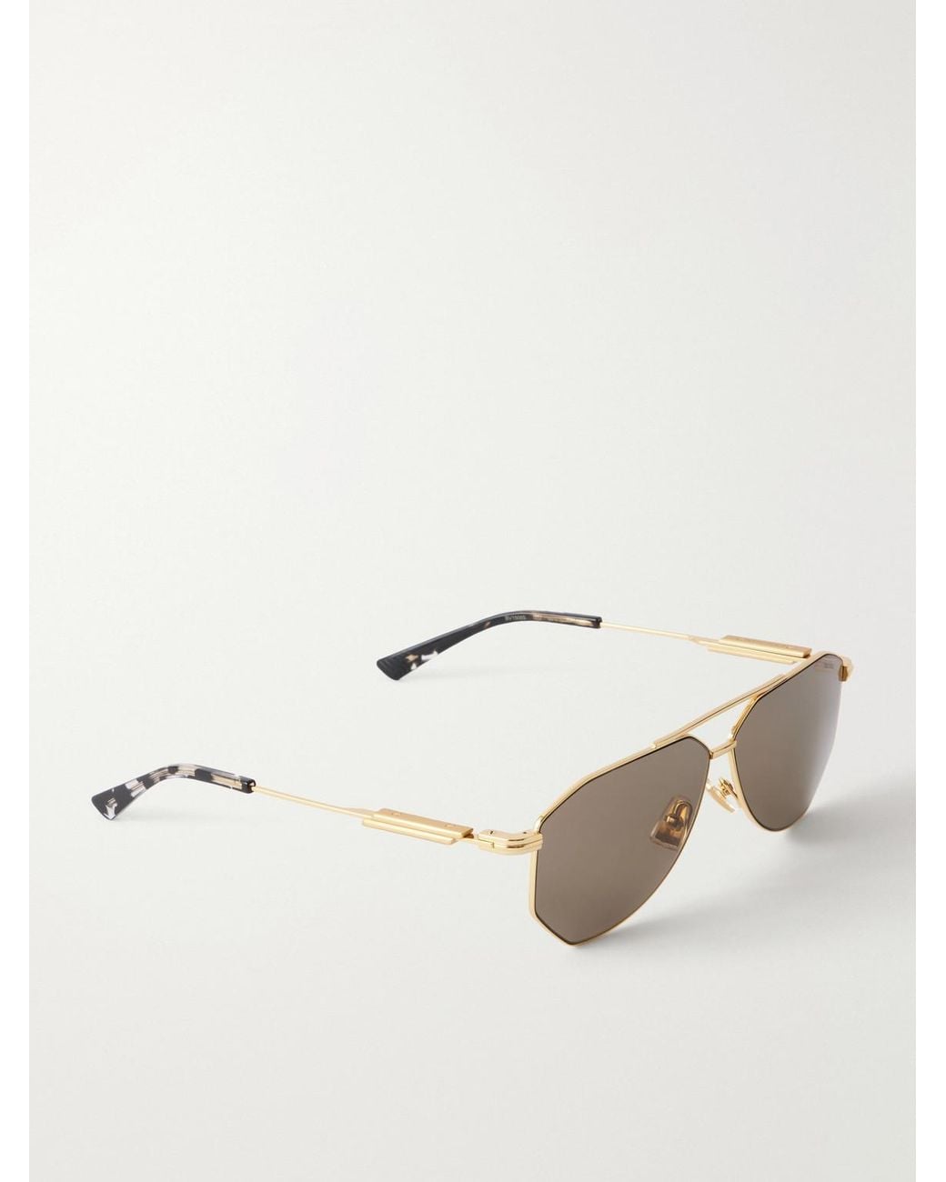 Bottega Veneta Natural Snap Ribbon Aviator-Style-Tone Sunglasses for men