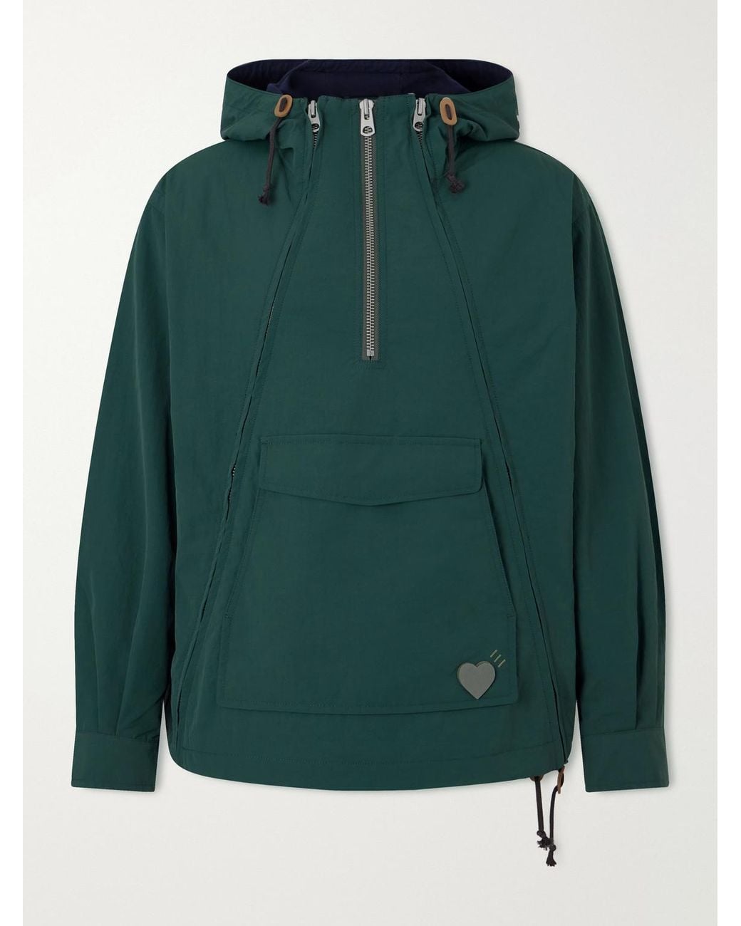 Human Made Green Multi-Zip Logo-Detailed Hooded Shell Jacket for men