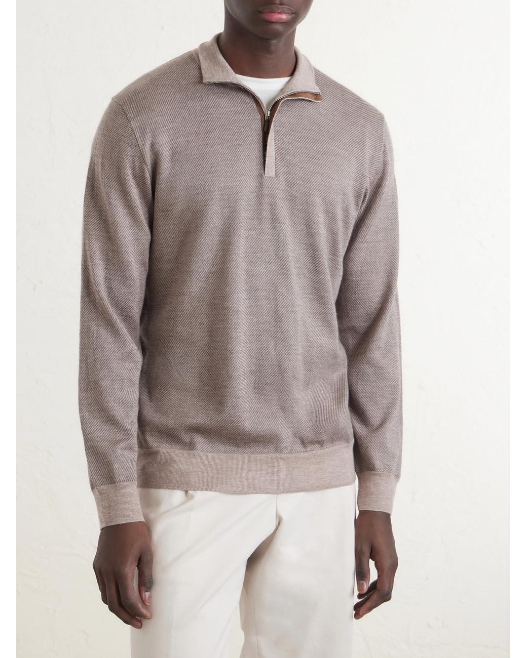 N.Peal Cashmere Gray Cashmere And Silk-Blend Shirt for men