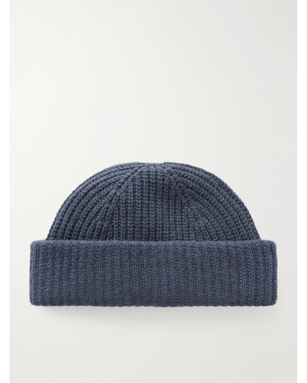 NN07 Blue Sailor 6650 Ribbed Wool-Blend Beanie for men