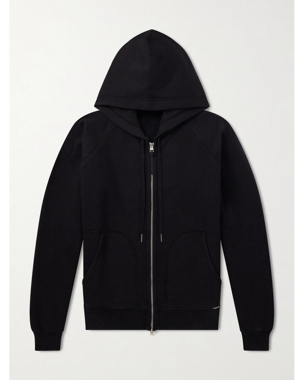 Tom Ford Blue Slim-Fit Cotton-Jersey Zip-Up Hoodie for men