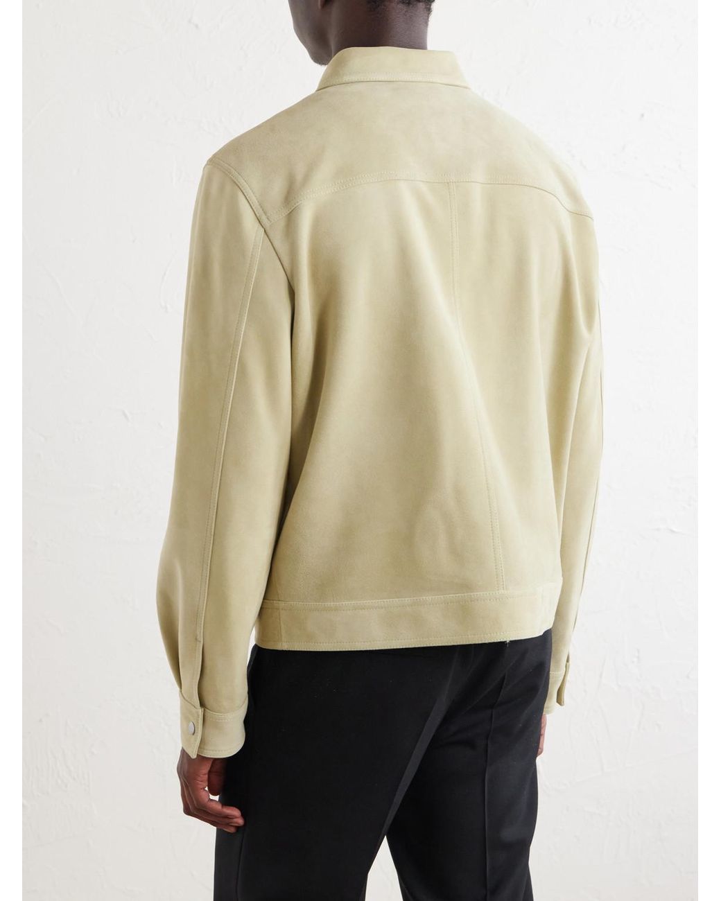FRAME Natural Suede Trucker Jacket for men