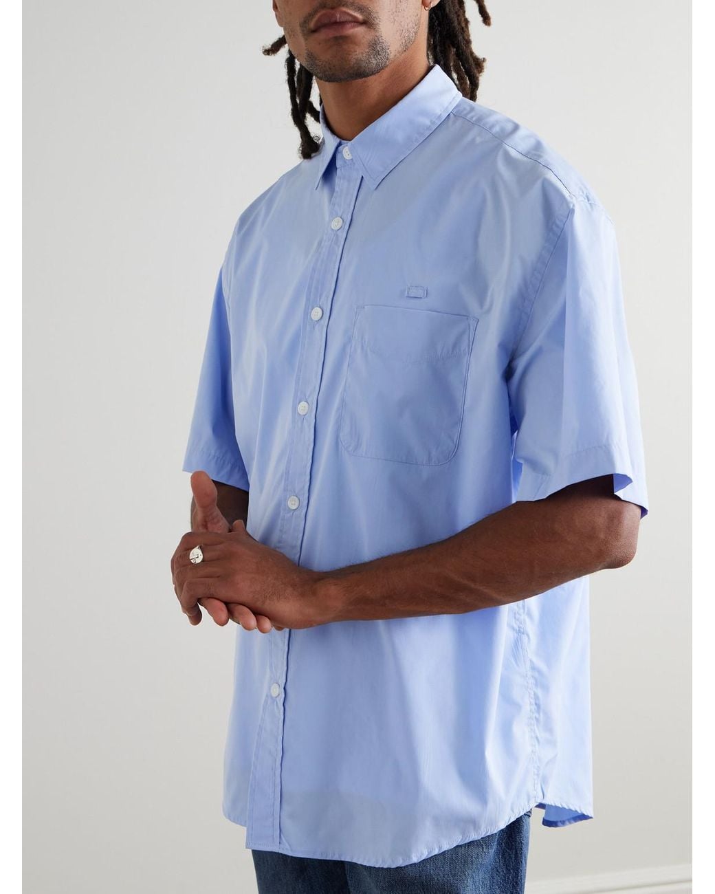 FRIZMWORKS Blue Og Oversized Poplin Shirt for men