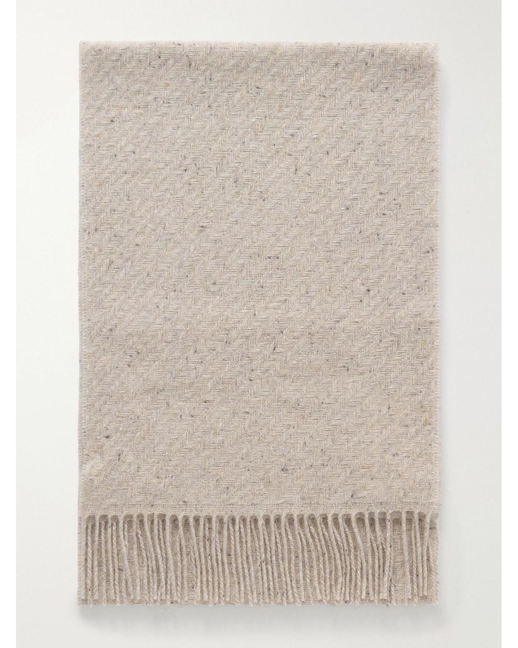Johnstons Natural Fringed Cashmere Scarf for men