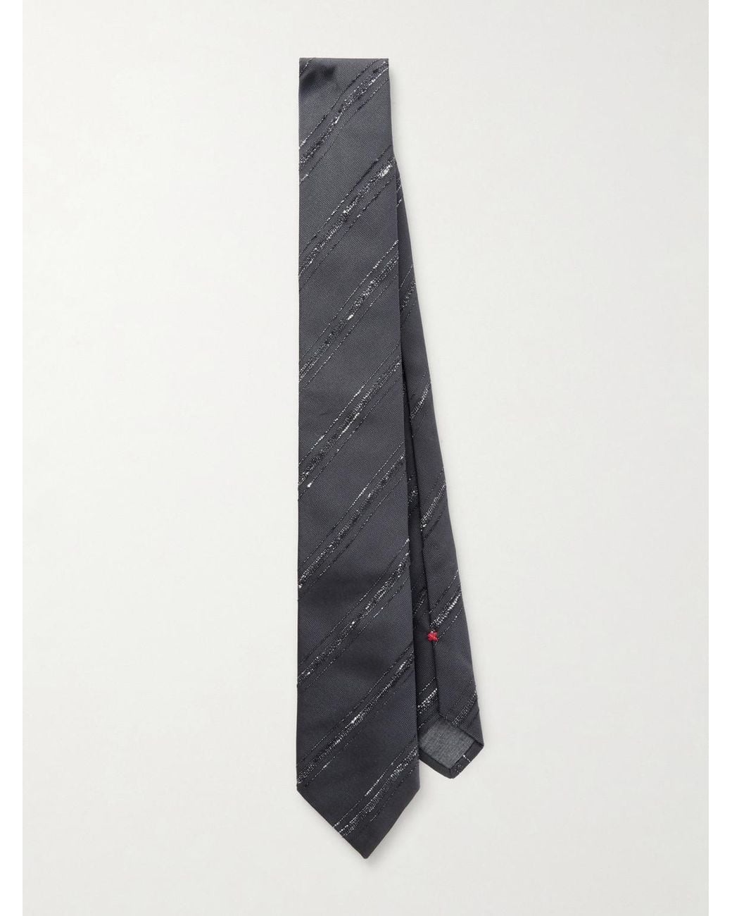 Brunello Cucinelli White 8Cm Silk And Cotton-Blend Tie for men