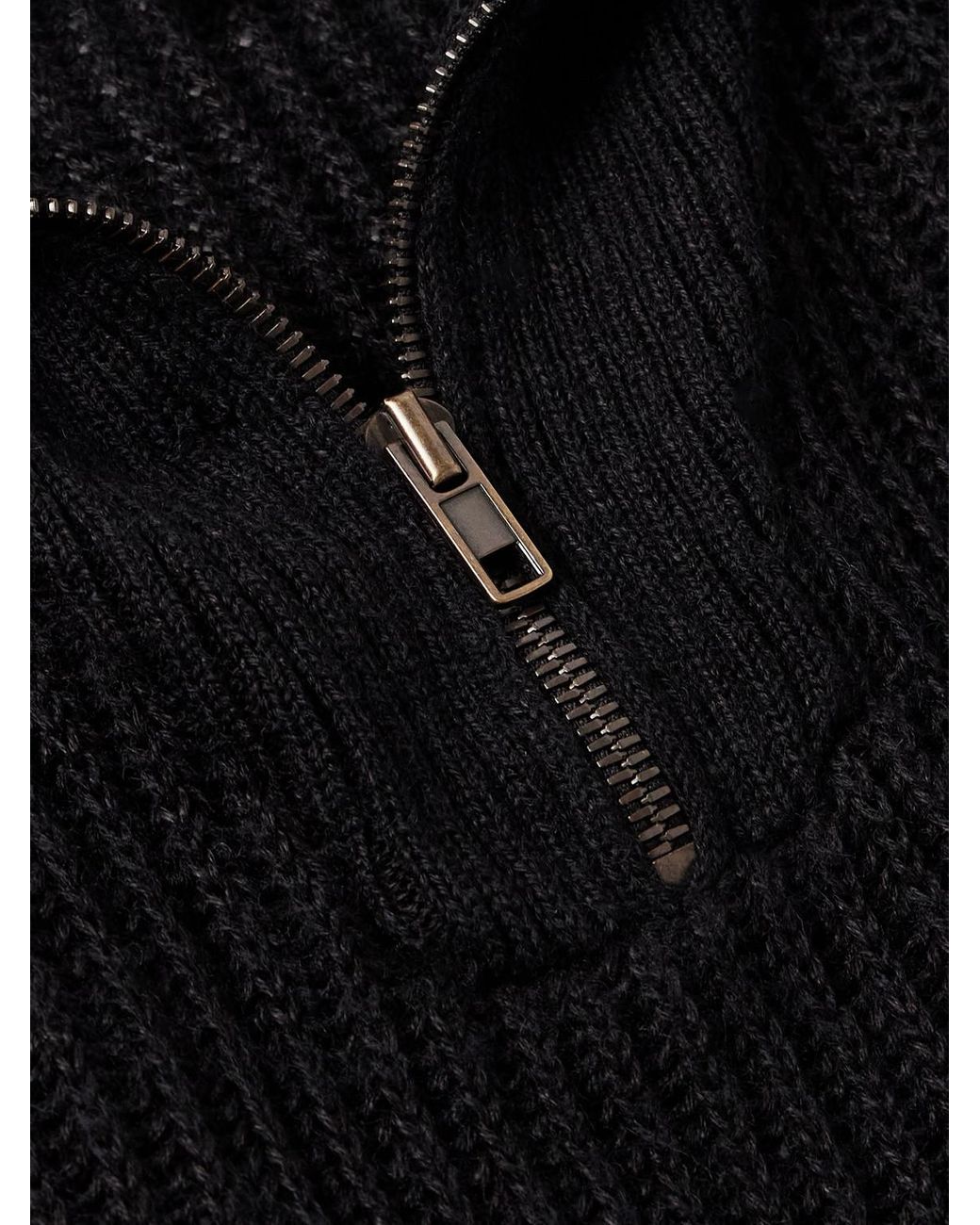 [美品]maison margiela half zip sweat olive half3G様 Maison Margiela Distressed Half Zip Sweater