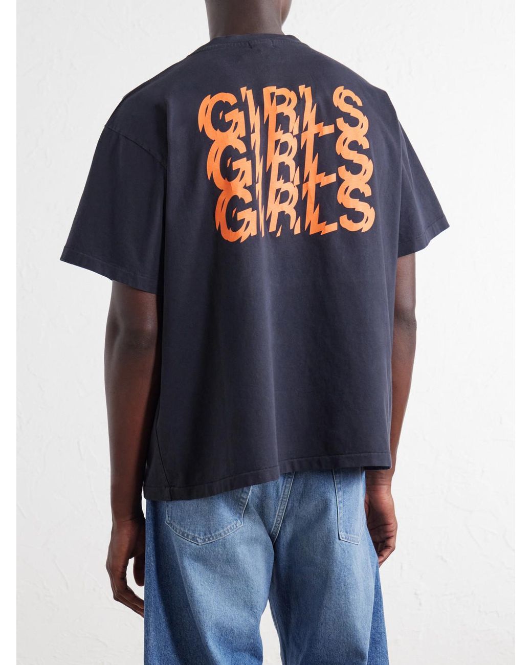 Second Layer Blue Ggg Printed Cotton-Jersey T-Shirt for men