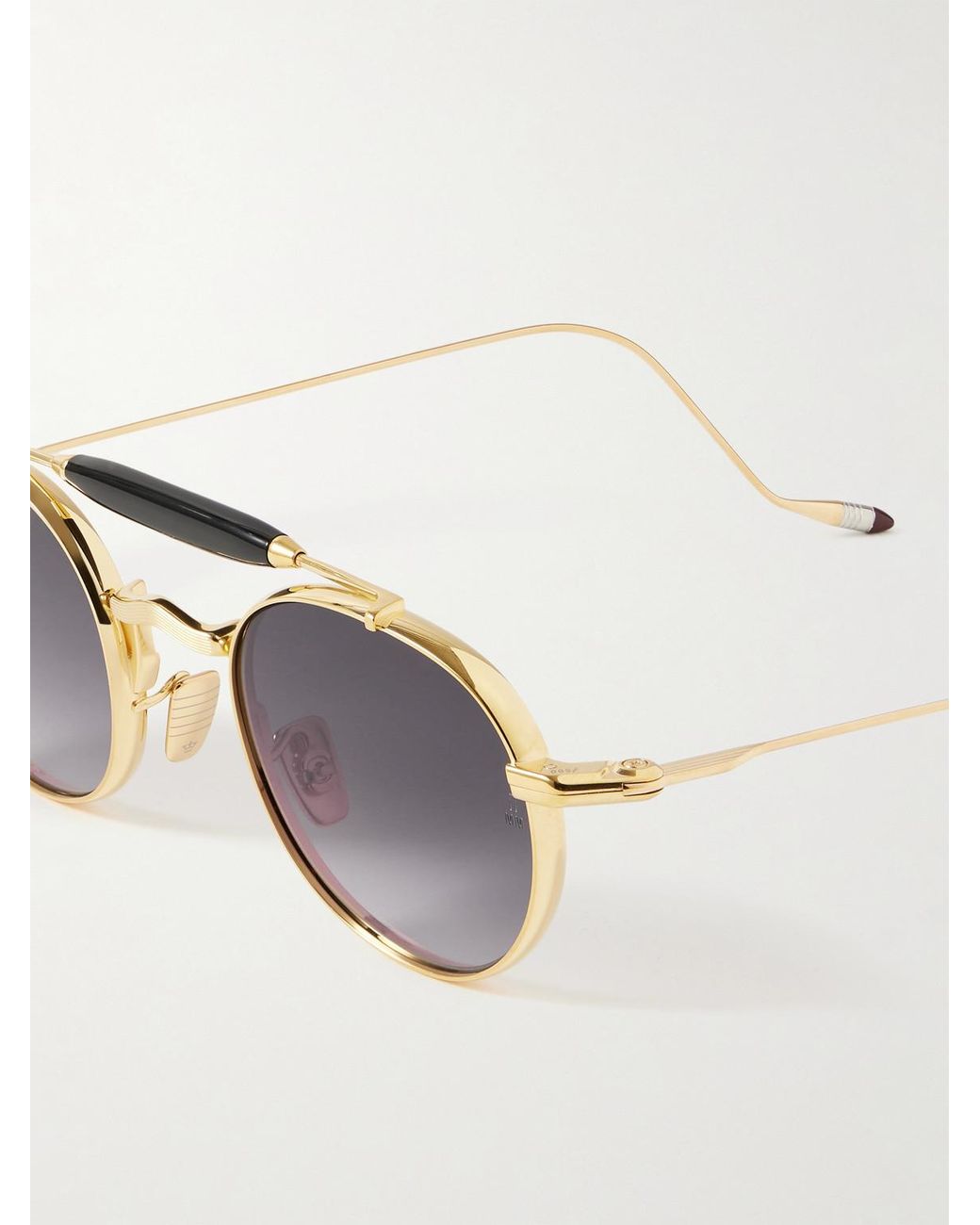 Jacques Marie Mage Metallic Dasan Double-Bridge Aviator-Style-Tone Beta Titanium And Acetate Sunglasses for men
