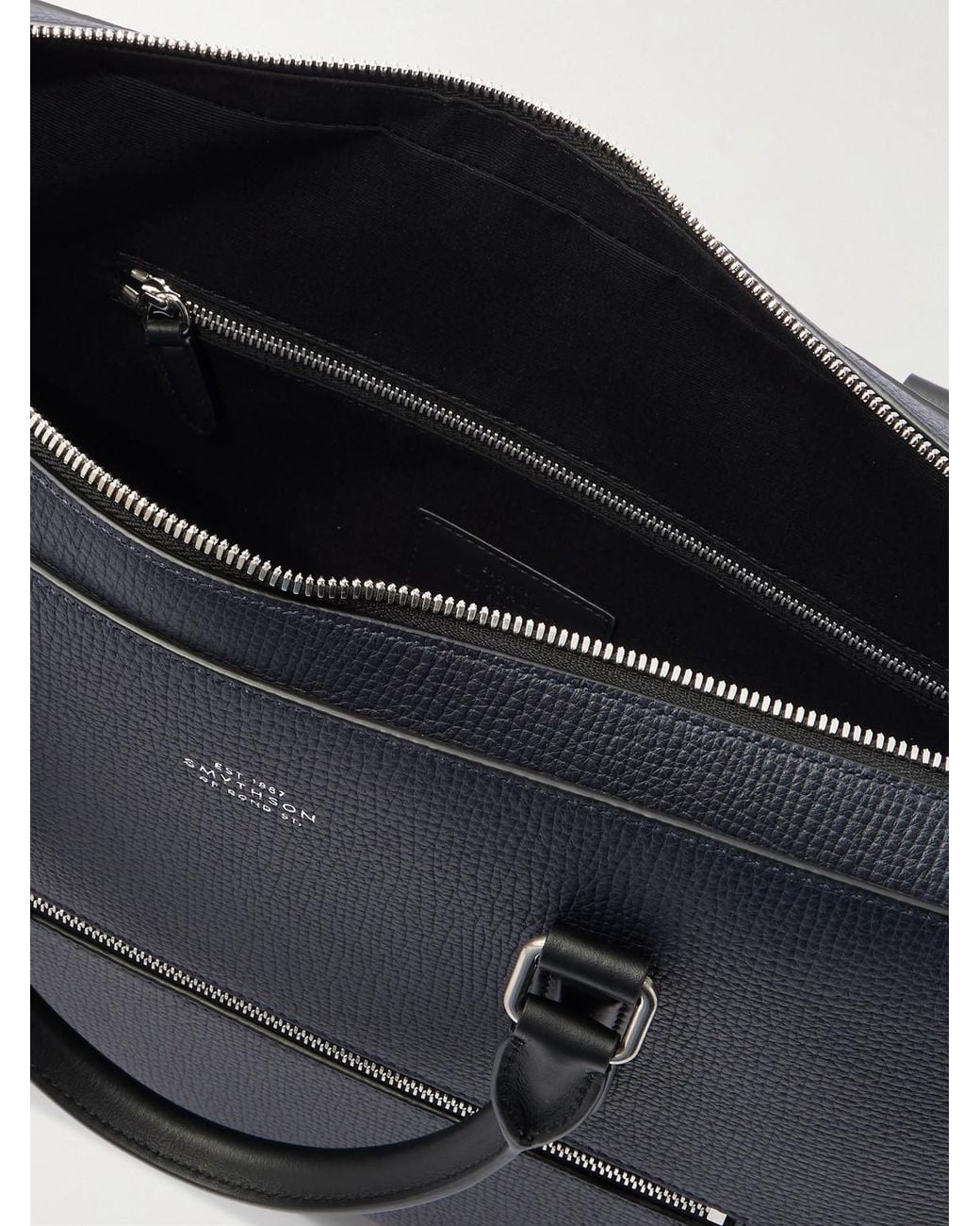 Smythson Black Ludlow Full-Grain Leather Briefcase for men
