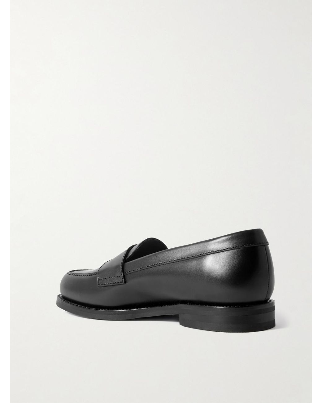 Morjas Black The Ivy Leather Penny Loafers for men