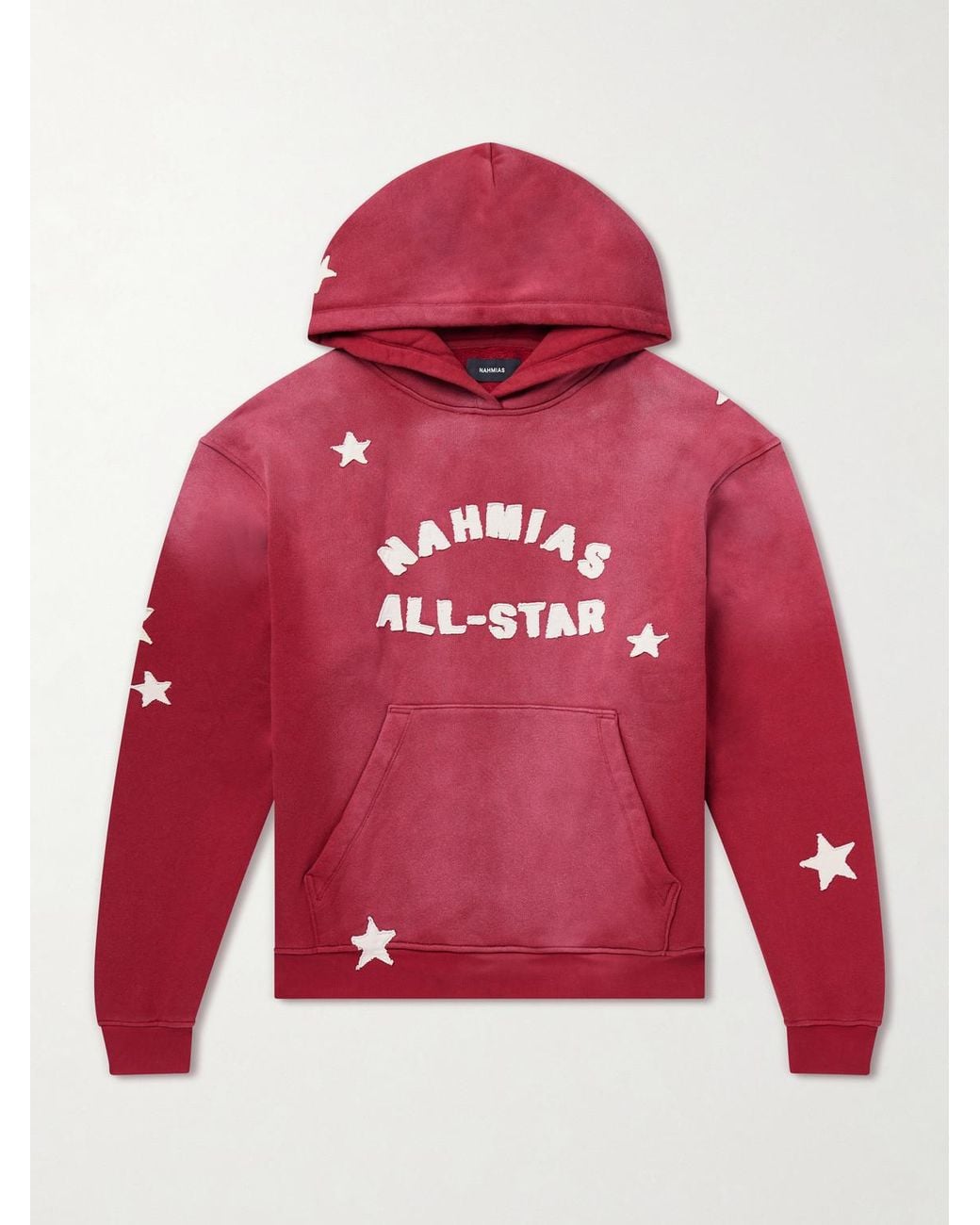 NAHMIAS Red All Star Printed Cotton-Jersey Hoodie for men