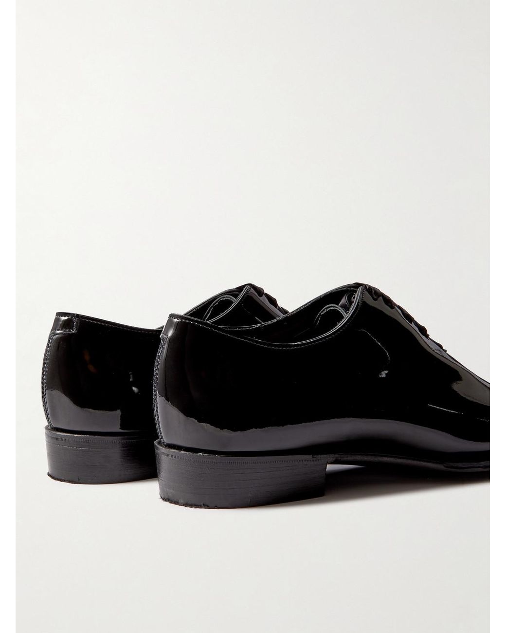 George Cleverley Black Merlin Whole-Cut Patent-Leather Oxford Shoes for men
