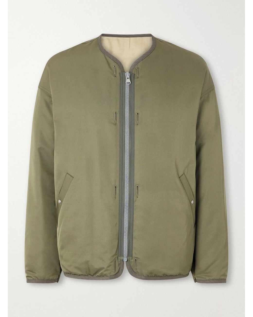 Visvim Green Wool And Silk-Blend Twill Down Liner Jacket for men