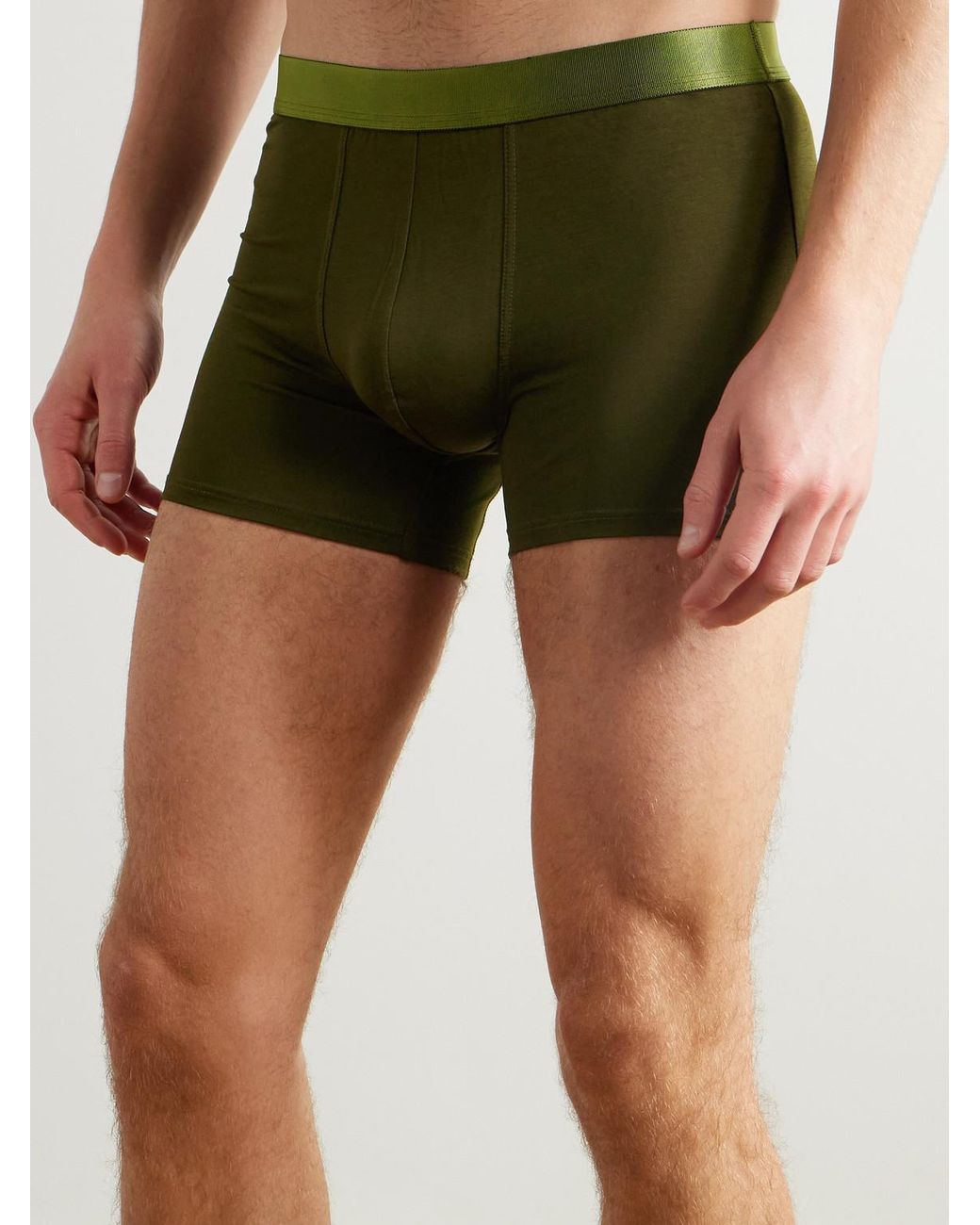 CDLP Green Three-Pack Stretch-Tencel Lyocell Boxer Briefs for men