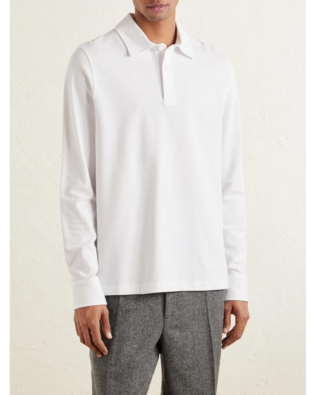 Mr P. White Cotton-piqué Polo Shirt for men