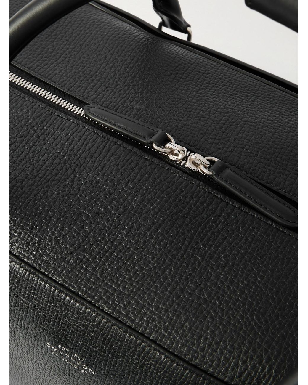 Smythson Black Ludlow Leather Weekend Bag for men
