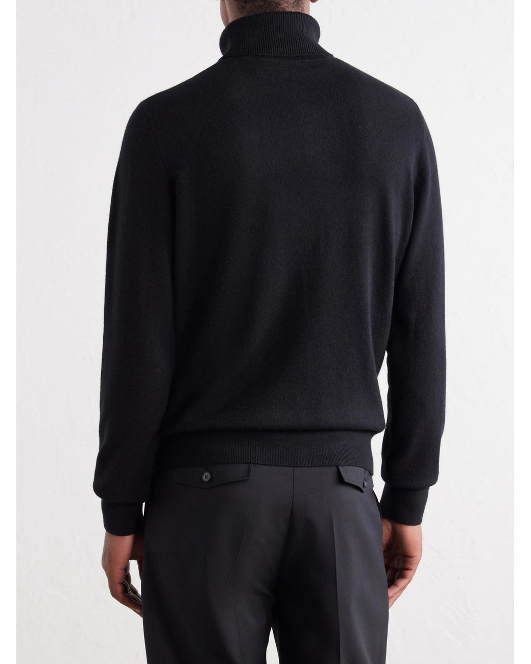 Mr P. Black Clyde Cashmere Rollneck Sweater for men