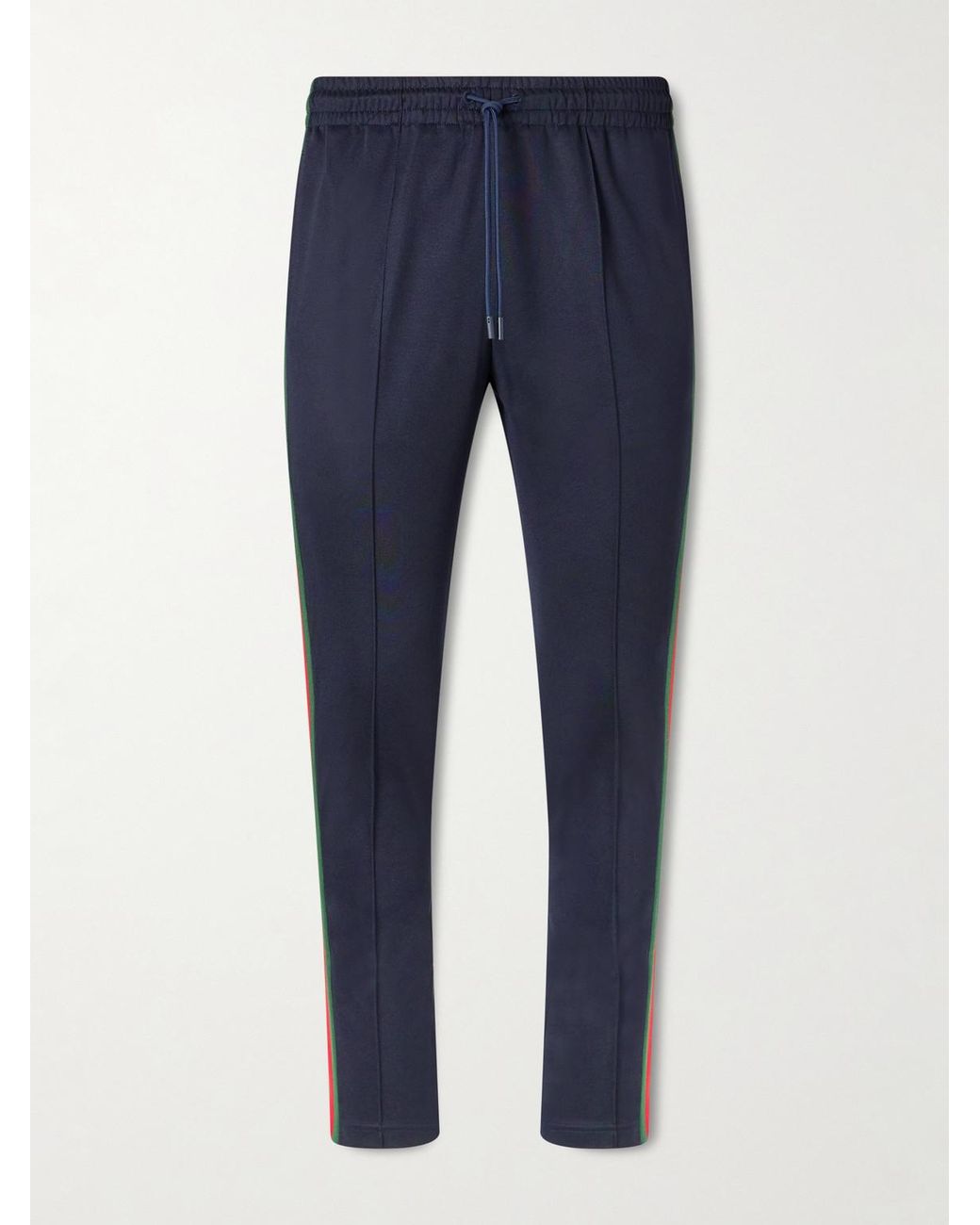 Gucci Blue Straight-Leg Striped Jersey Sweatpants for men