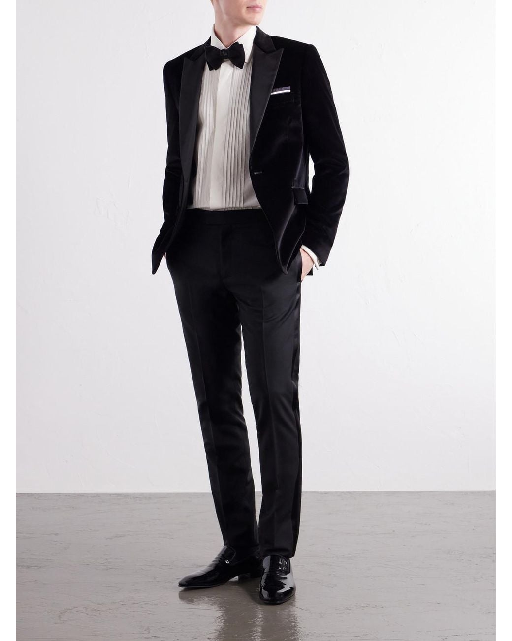 Paul Smith Black Satin-Trimmed Cotton-Velvet Tuxedo Jacket for men