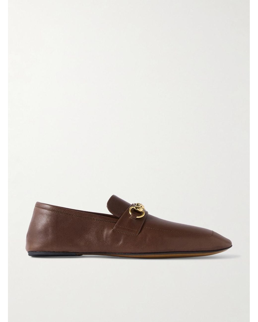 Gucci Brown Edgar Horsebit-Embellished Leather Loafers for men
