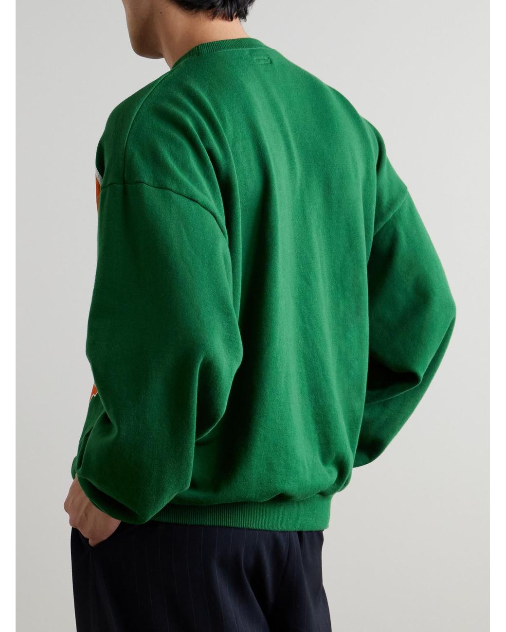 Kapital Green Printed Cotton-Jersey Sweatshirt for men