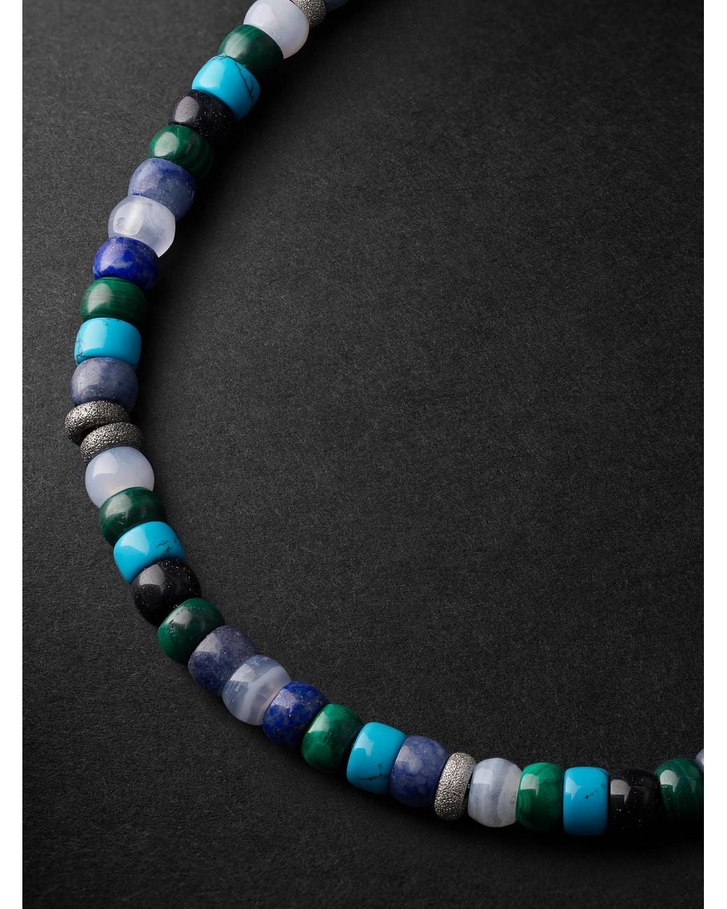 Carolina Bucci Portofino Forte Beads And Blackened Multi-Stone Necklace for men