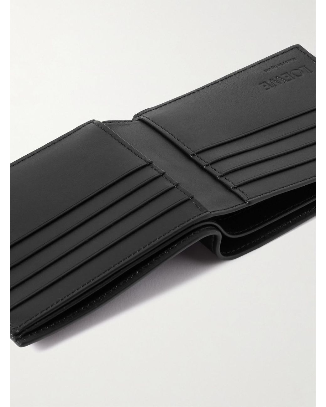 Loewe Black Logo-Embossed Leather Billfold Wallet for men