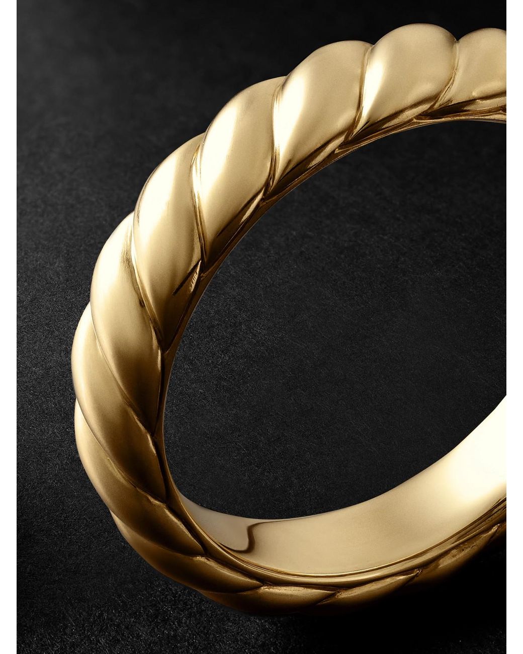 David Yurman Black Sculpted Cable 18-Karat Ring for men
