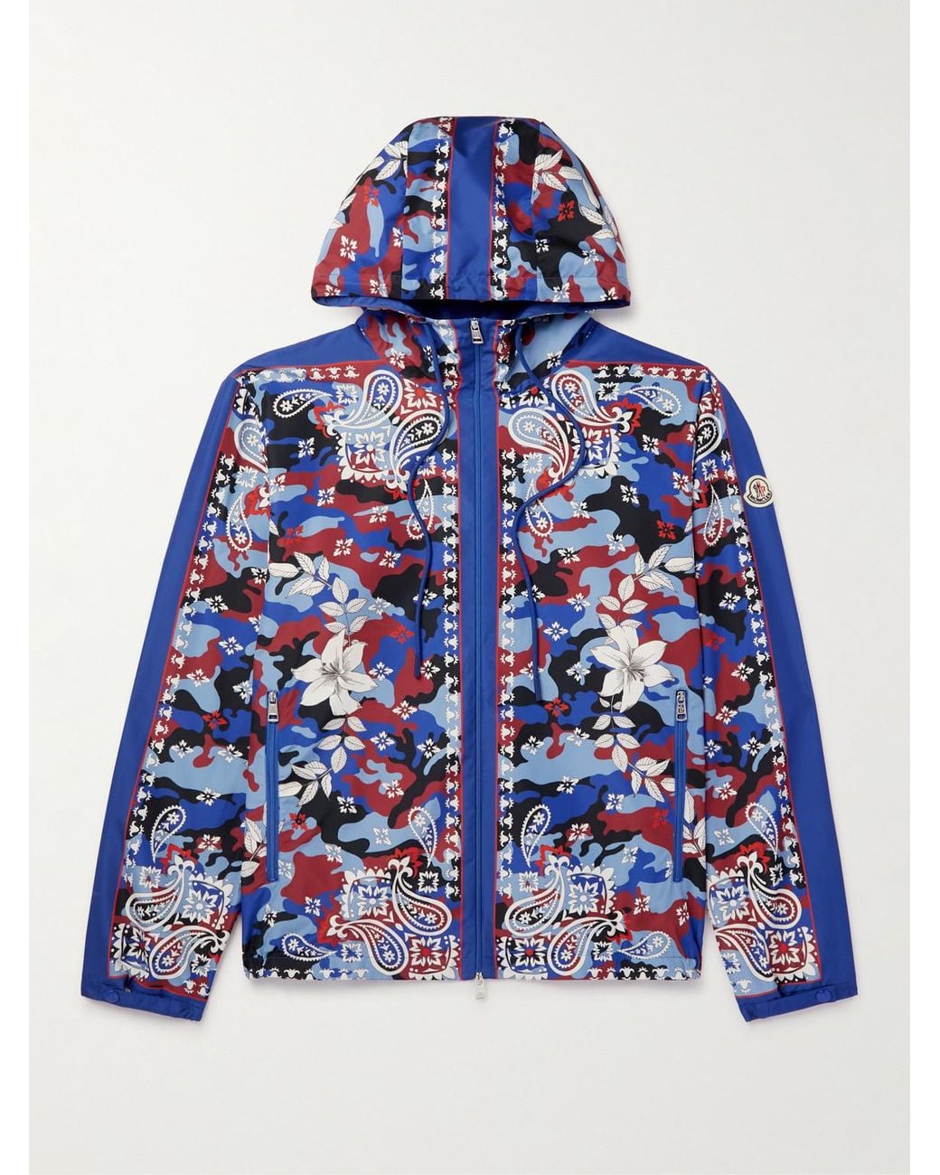 Moncler Blue Hotay Printed Ripstop Hooded Jacket for men