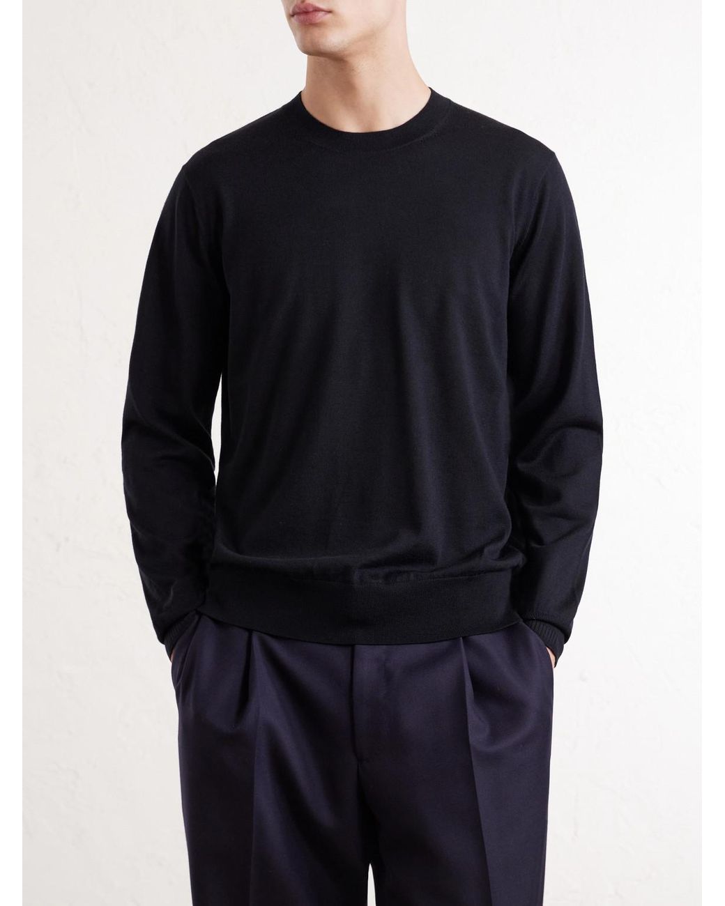 Dries Van Noten Blue Merino Wool Sweater for men