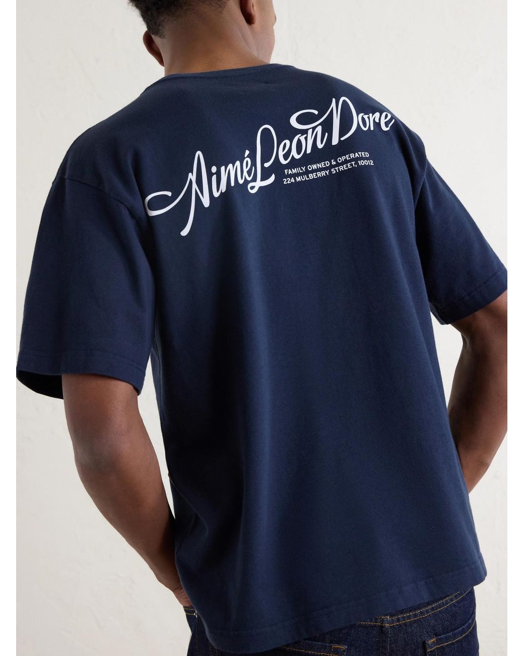 Aimé Leon Dore Blue Logo-Printed Cotton-Jersey T-Shirt for men