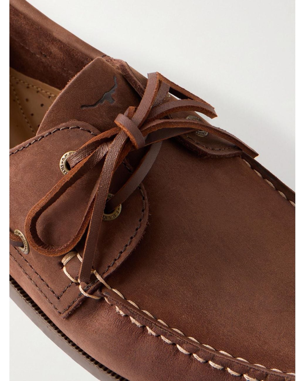 R.M.Williams Brown Islet Suede Boat Shoes for men