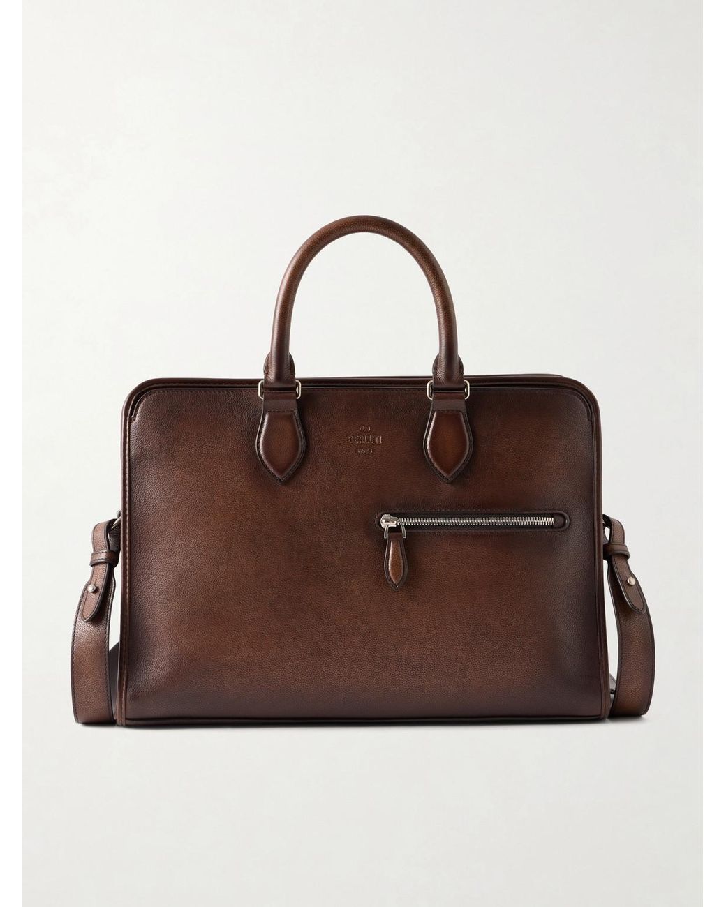 Berluti Brown Un Jour Leather Briefcase for men