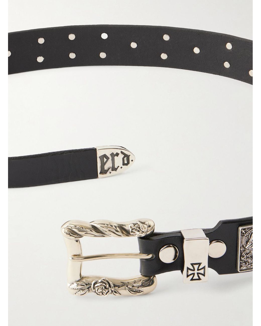 Enfants Riches Deprimes Black St.teresa 6cm Studded Leather Belt for men