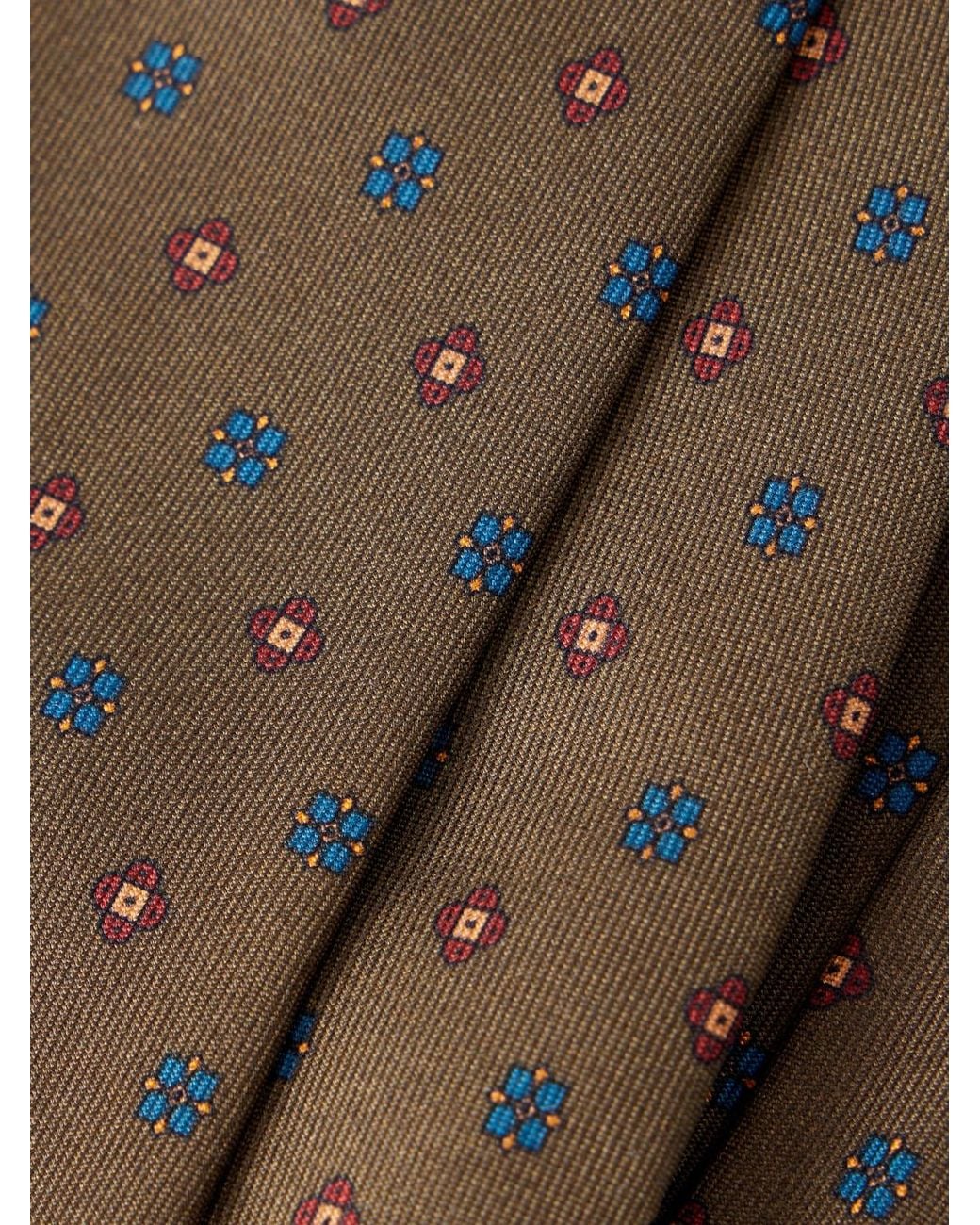 Rubinacci Natural 8Cm Printed Silk-Twill Tie for men