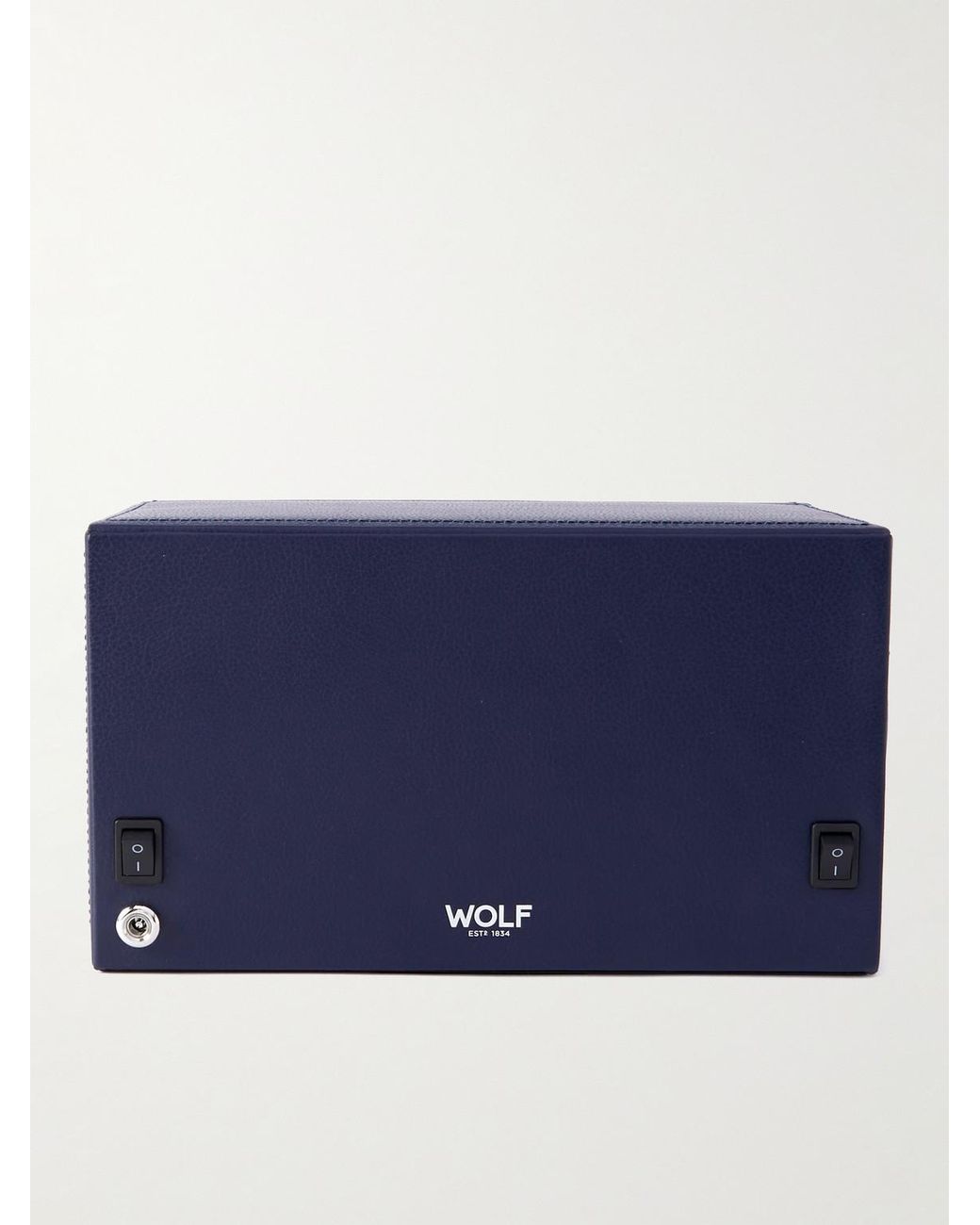 Wolf Blue Cub Full-Grain Vegan Double Watch Winder With Cover for men