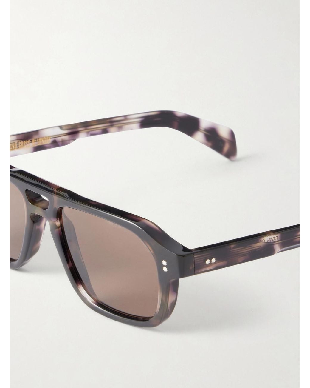 Cutler & Gross Brown Gr15 Double-Bridge Aviator-Style Acetate Sunglasses for men