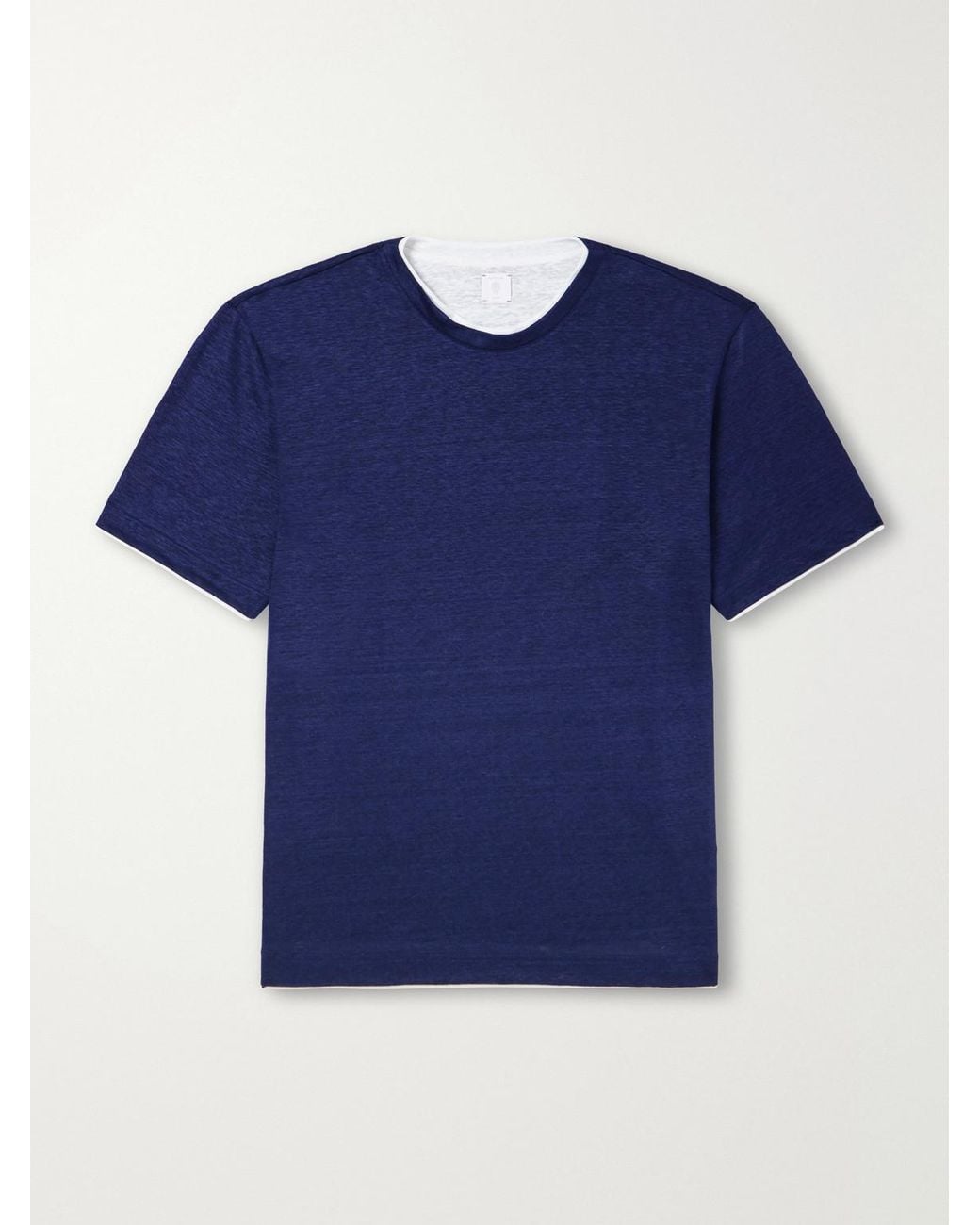Eleventy Blue Linen T-Shirt for men