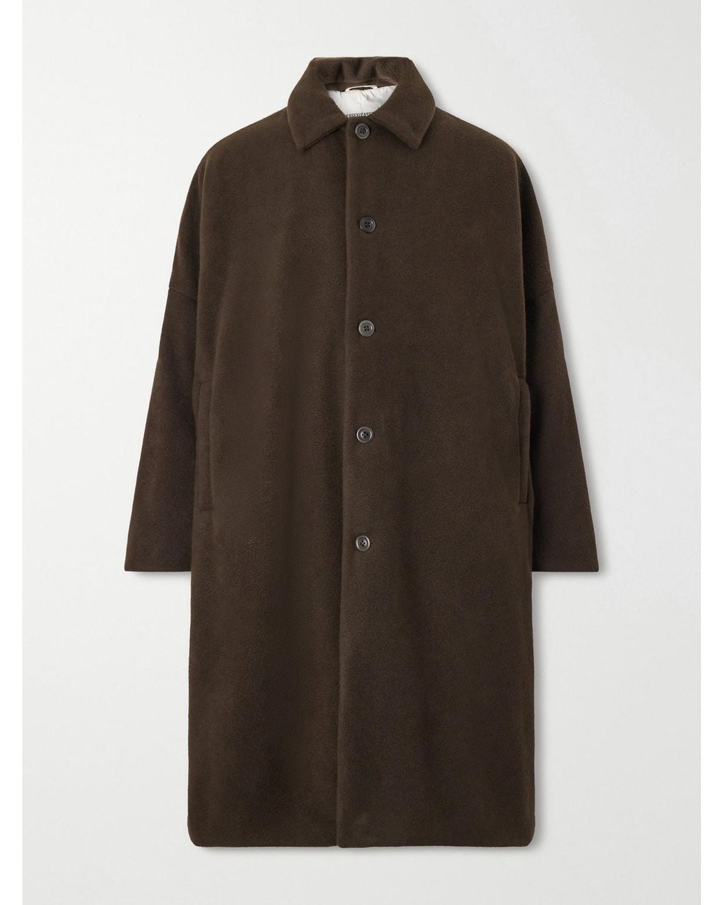 Casey Casey Brown Big Blobby Brushed Cashmere Coat for men
