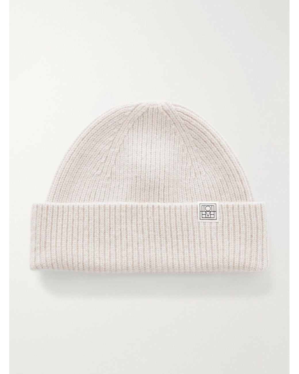 Totême Natural Cashmere Ribbed Beanie for men