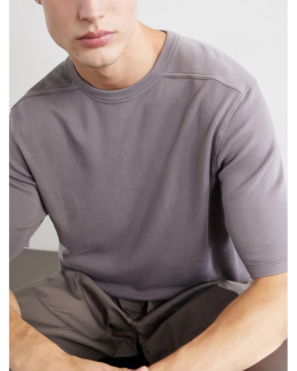 Rick Owens Purple Brad Cotton-Jersey T-Shirt for men