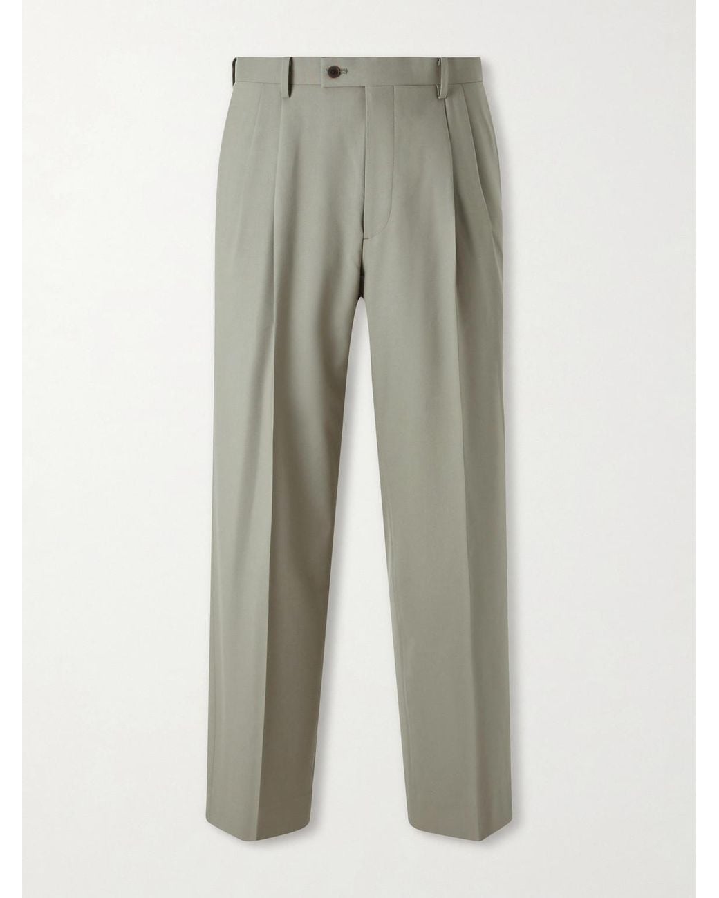 Auralee Gray Ultra Fine Tropical Wool Trousers for men