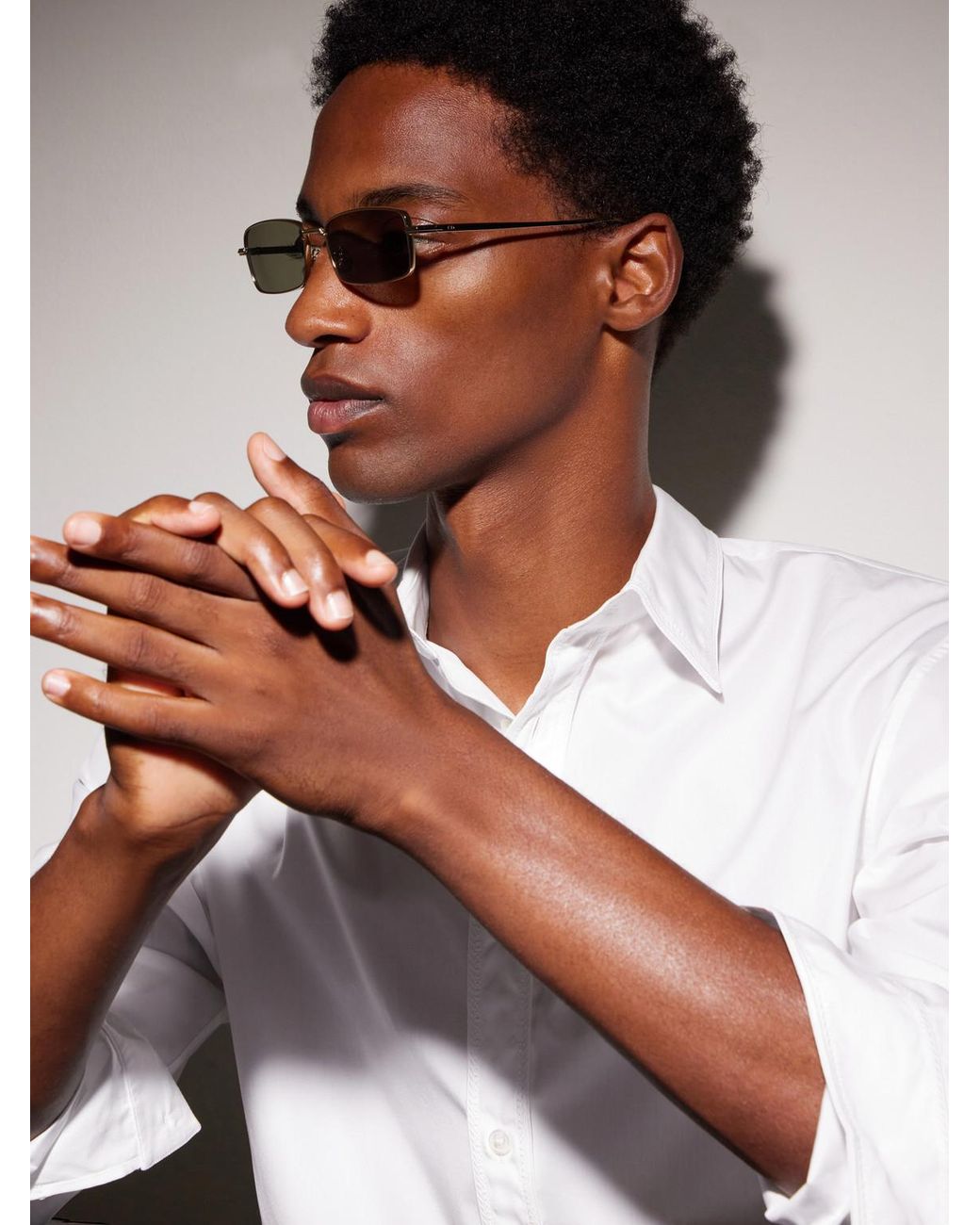Dior Natural Diorblacksuit S21U Square-Frame-Tone Metal Sunglasses for men