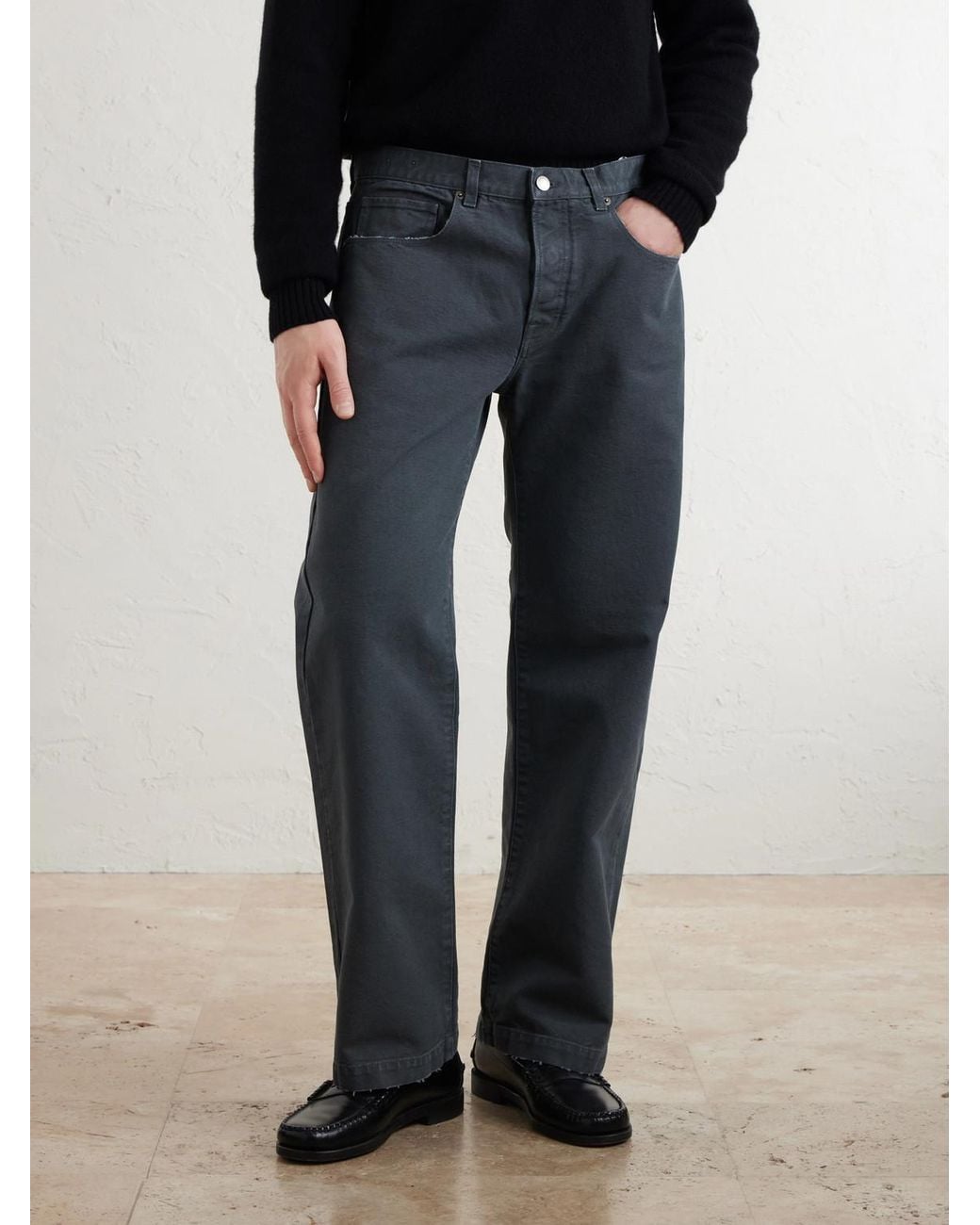 Massimo Alba Blue Oceano Straight-Leg Cotton Trousers for men