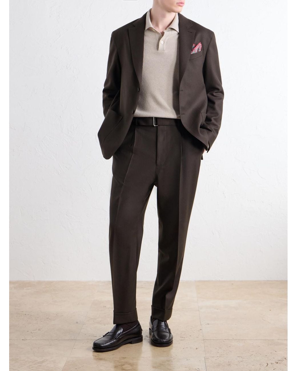 Officine Generale Black Hugo Tapered Virgin Wool-Twill Suit Trousers for men