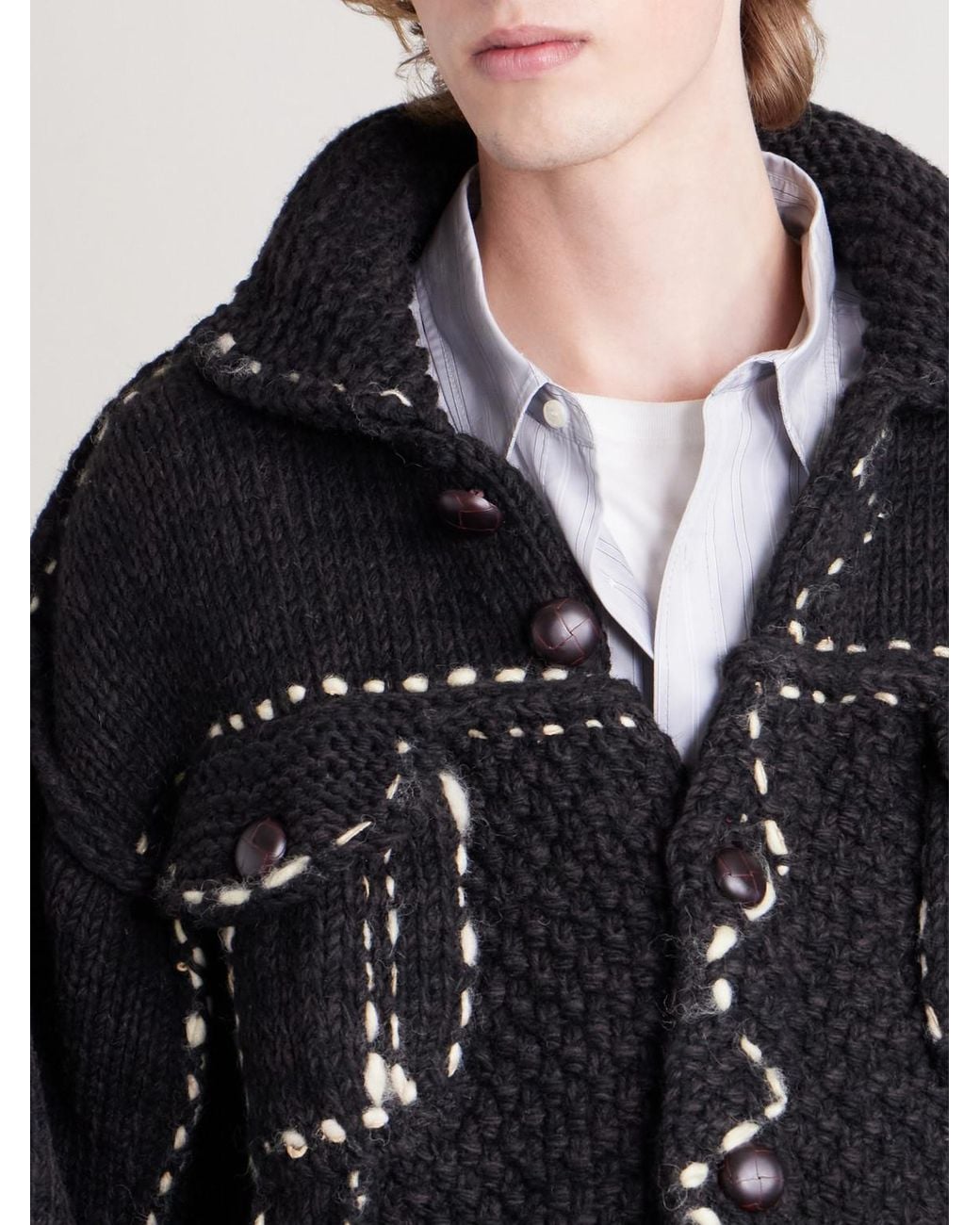 Kapital Black Embroidered Wool Jacket for men