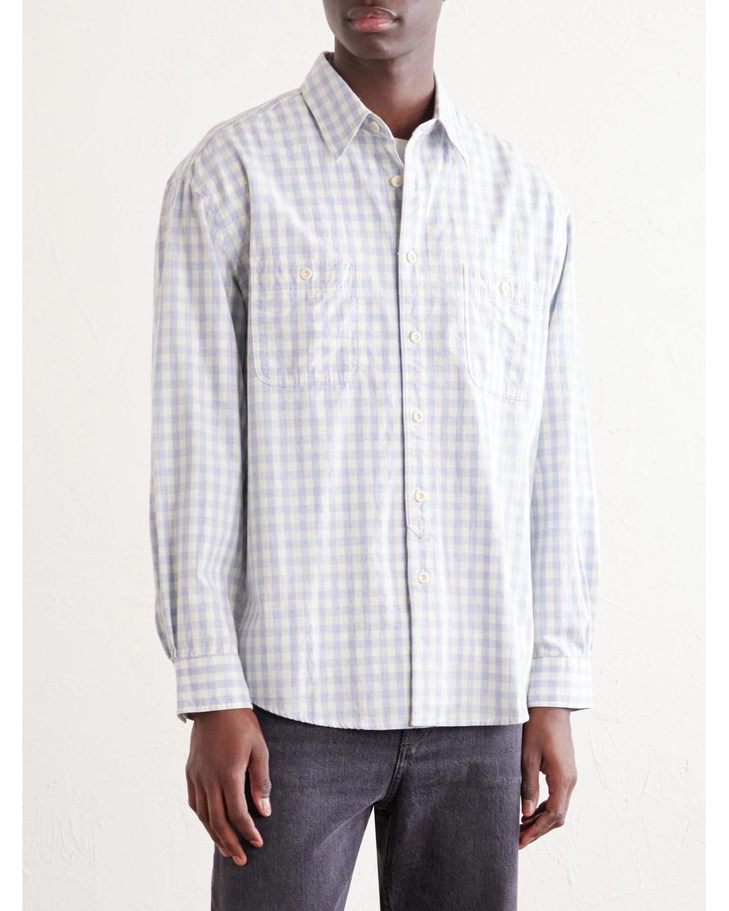 FRIZMWORKS White Checked Cotton Shirt for men